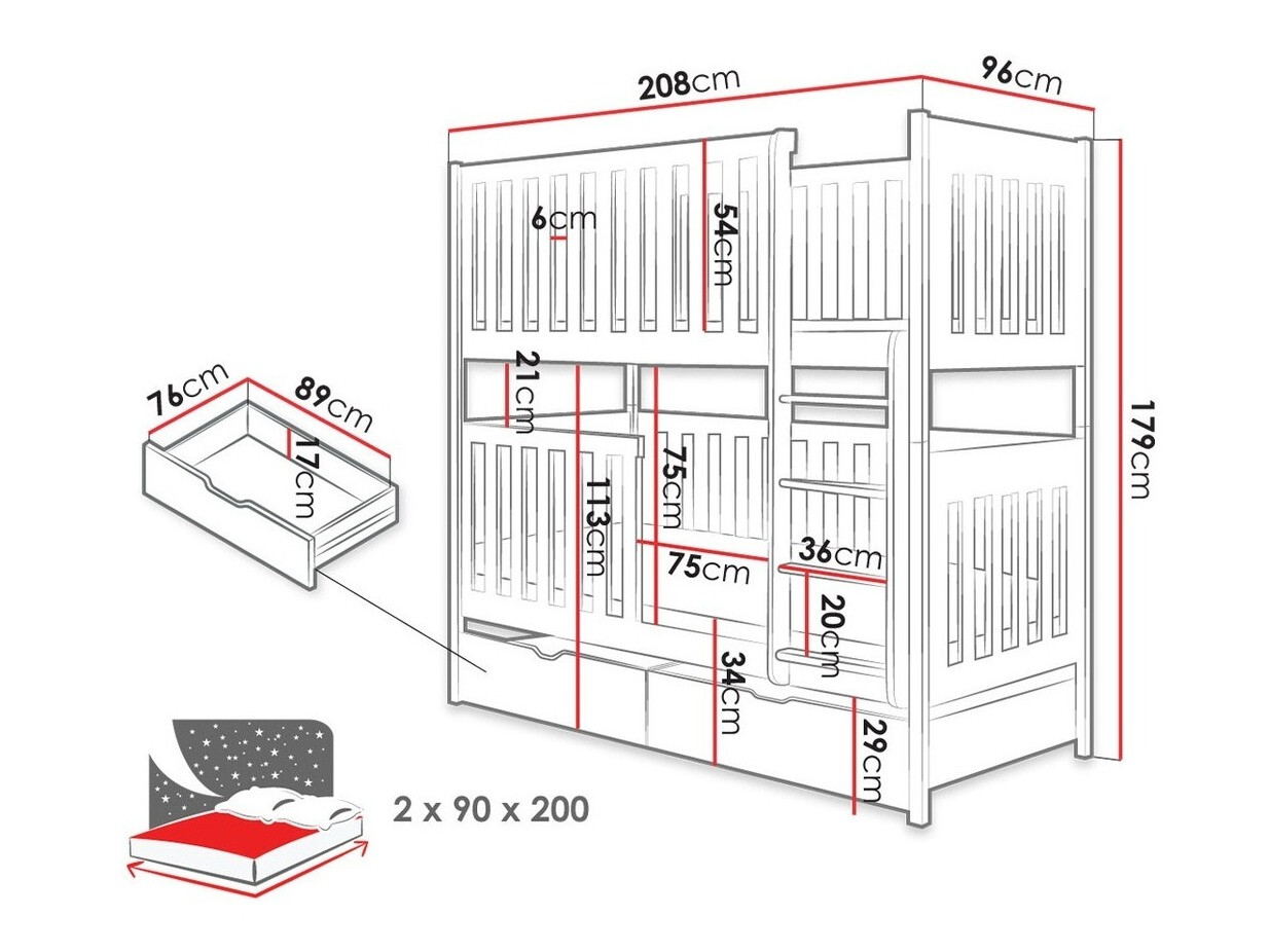 Двухъярусная кровать Vista 105