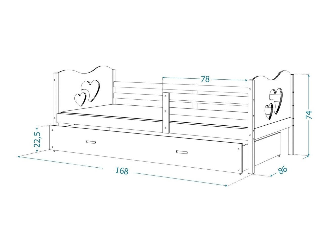 Кровать Aurora 162 (Белый)