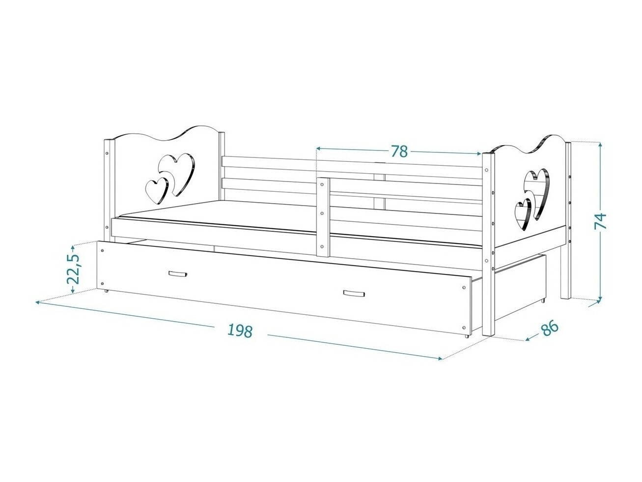 Кровать Aurora 163 (Сосна)