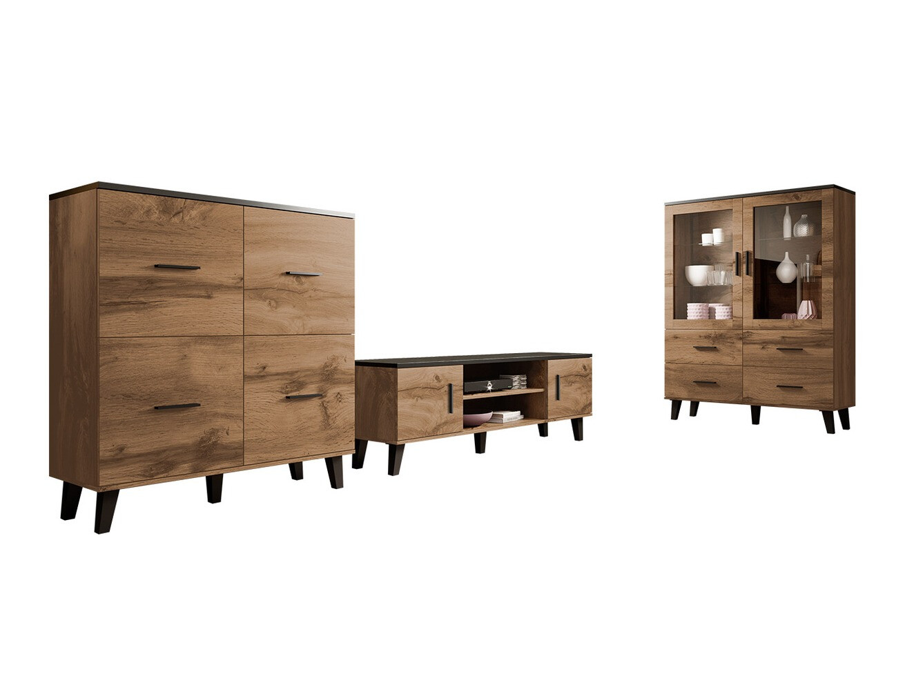 Набор для гостиной Larfloi 113 (Дуб вотан + Чёрный)