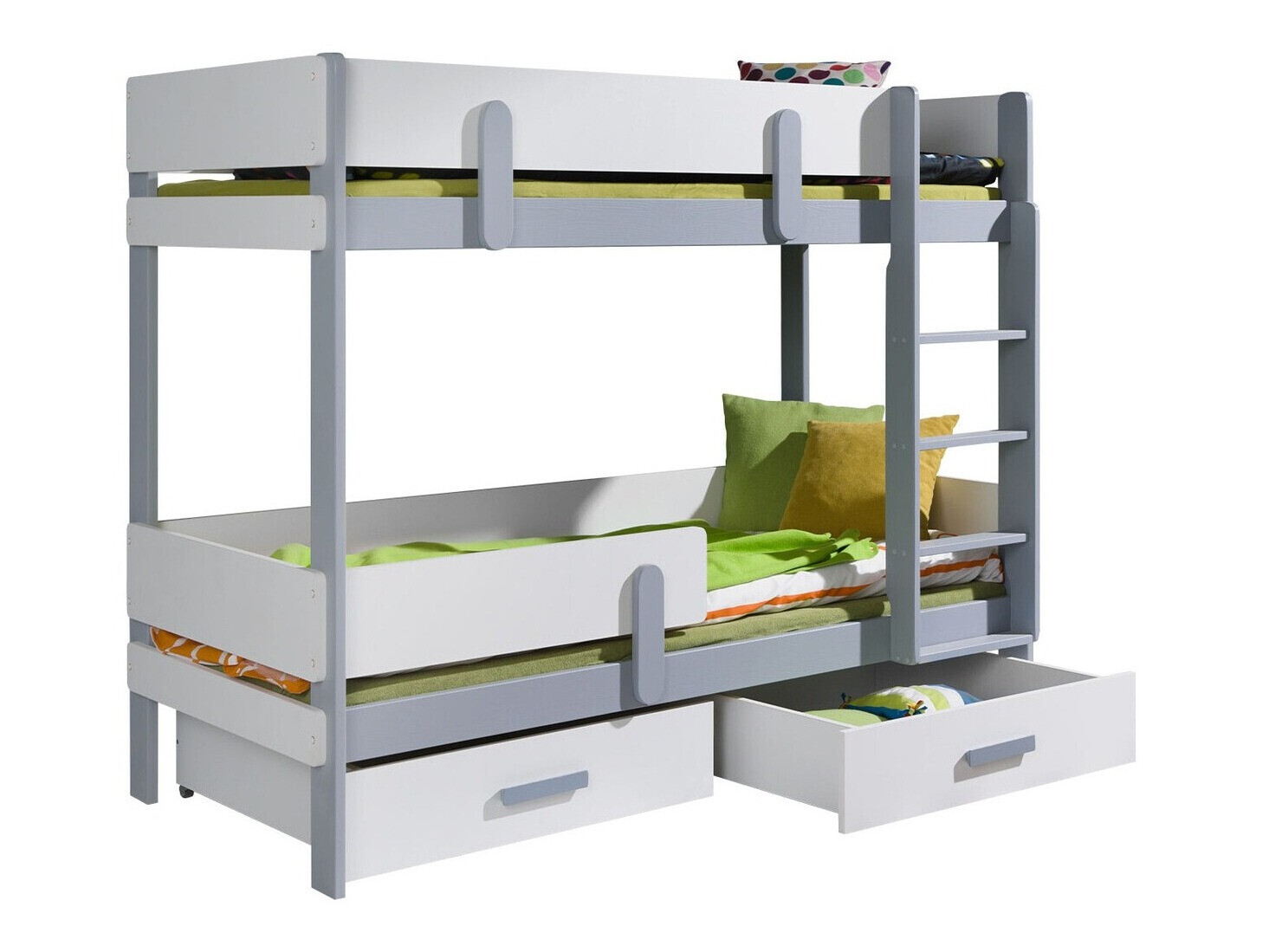 Двухъярусная кровать Henderson 144 (Белый + Серый)