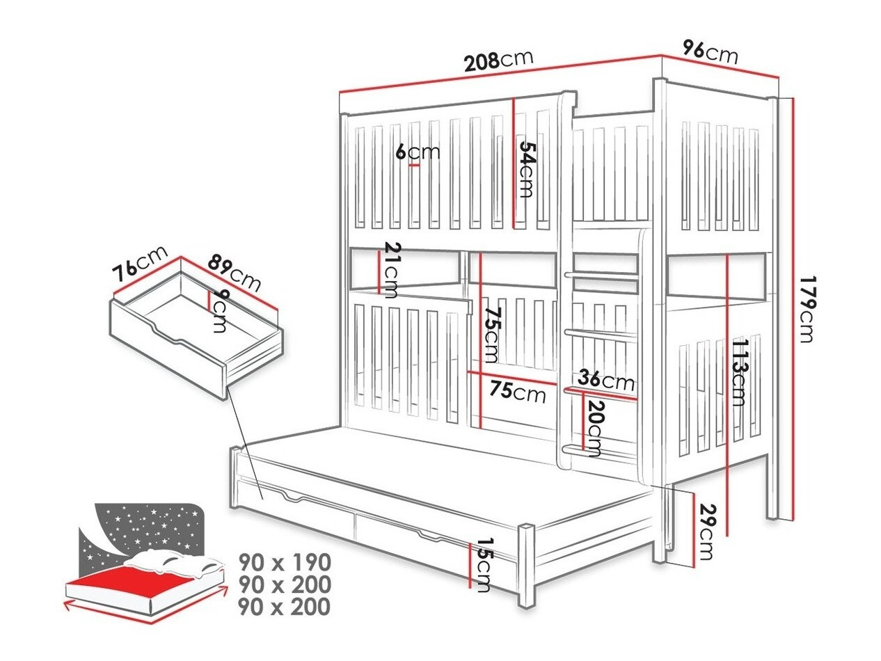 Двухъярусная кровать Vista 107