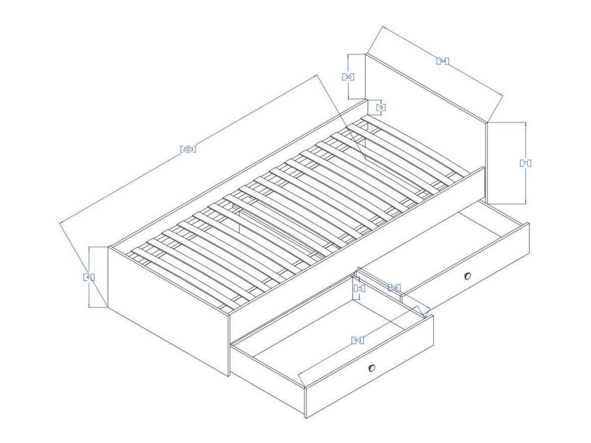 Кровать Mirelbu 112 (Artisan дуб + Глянцевый белый)