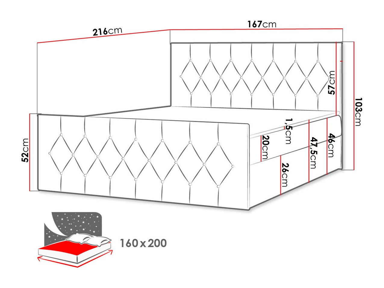 Континентальная кровать Baltimore 161 (Mikrofaza 05)