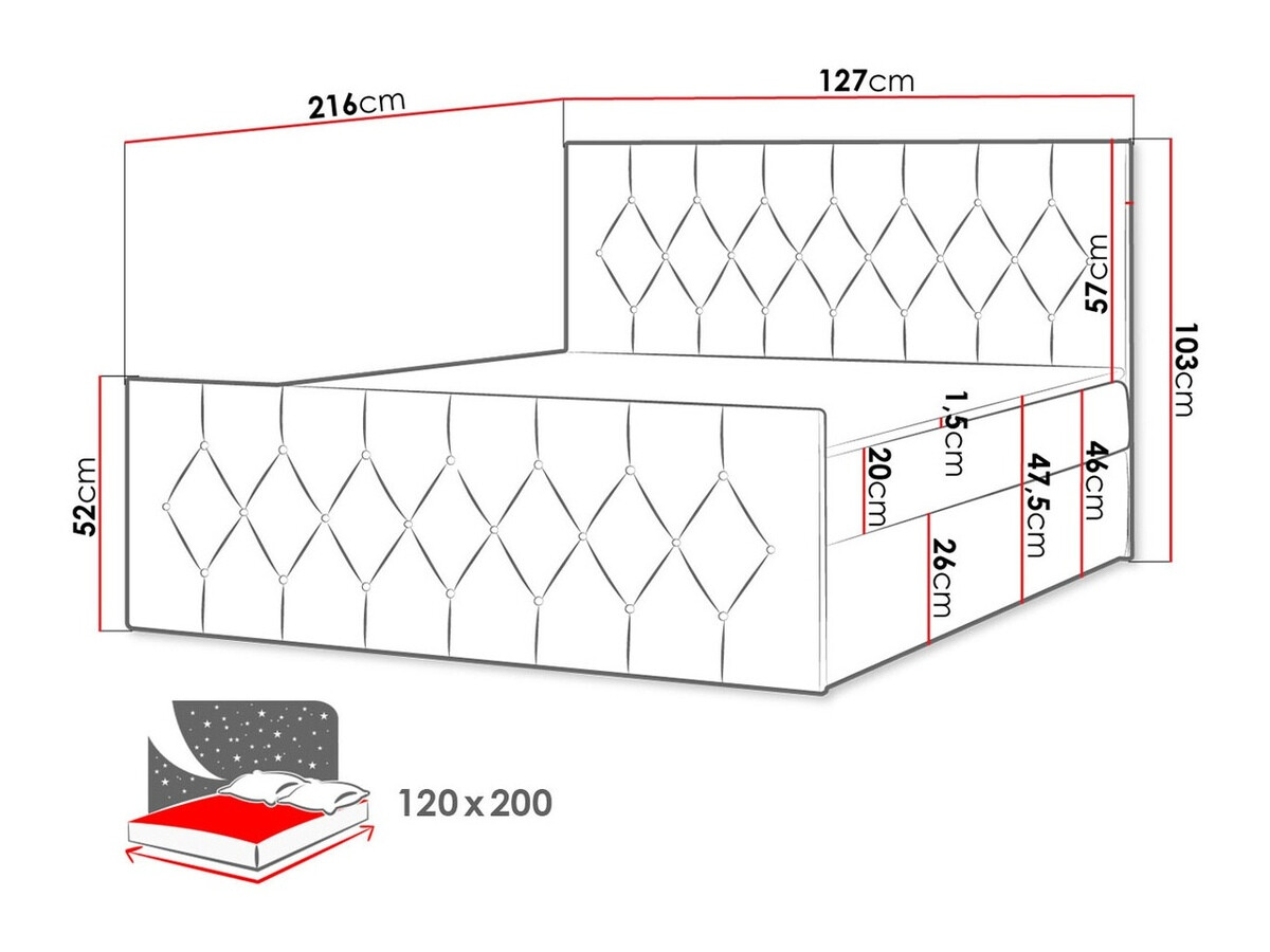 Континентальная кровать Baltimore 161 (Mikrofaza 14)