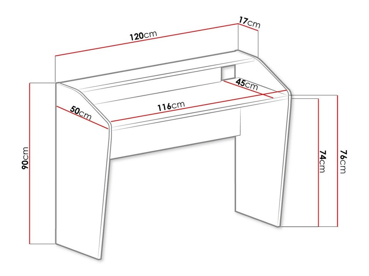 Письменный cтол Sorviru 100 (Белый + Розовый)