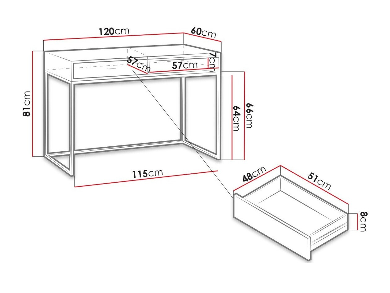 Rakstāmgalds Baltesi 110 (Artisan ozols + Melns)