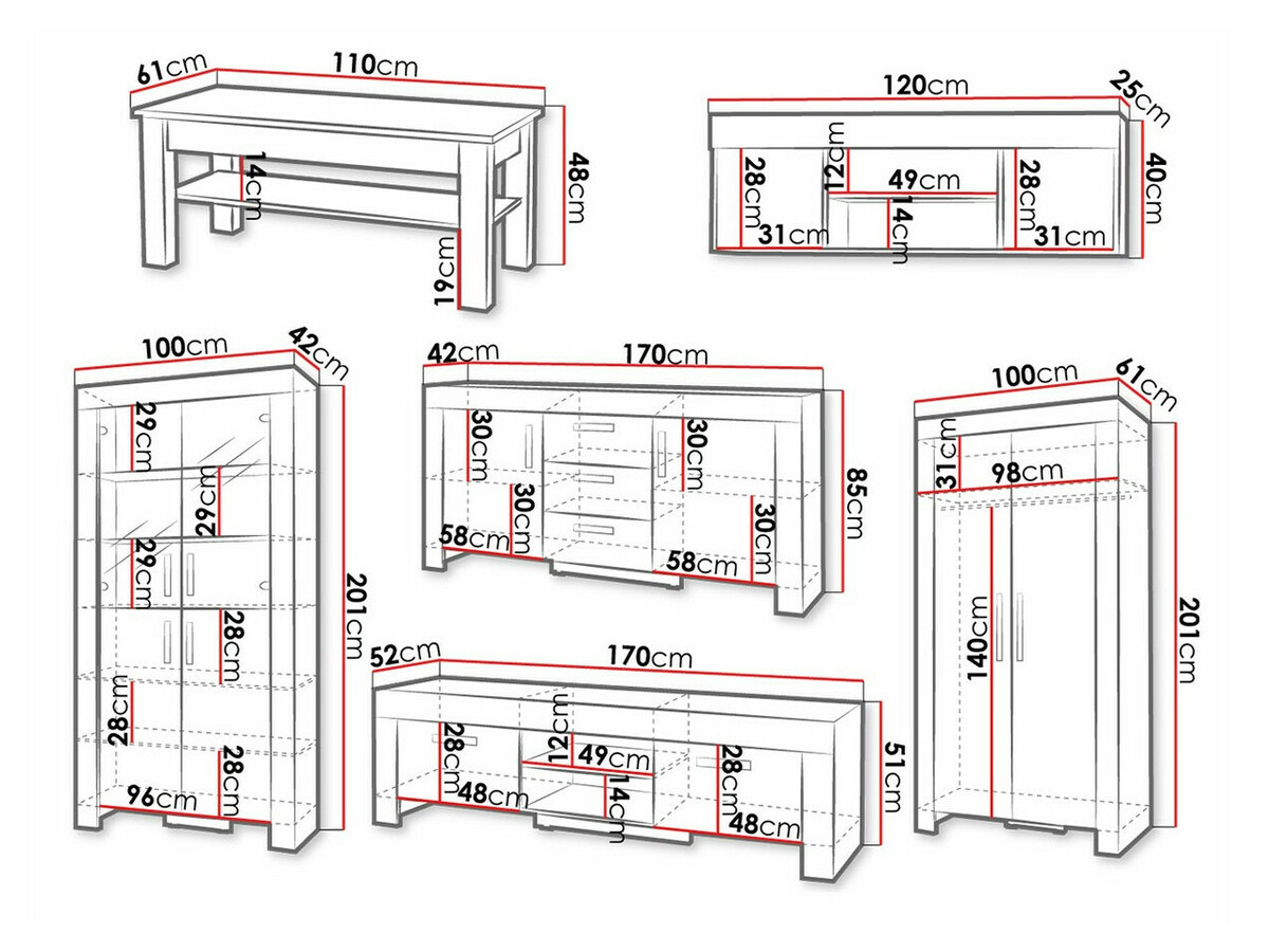 Набор для гостиной Melfeli 126 (Сонома Дуб)