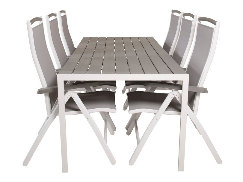 Galds un krēslu komplekts Dallas 2325 (Pelēks + Balts)