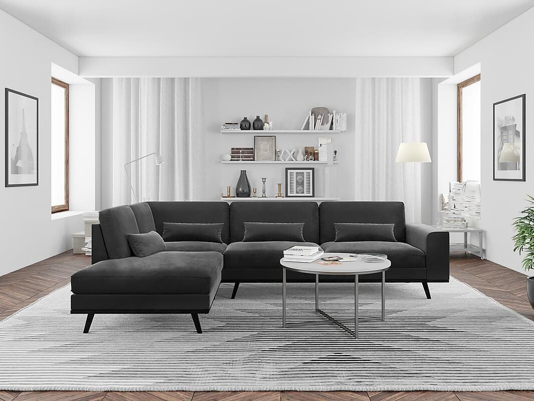 Stūra dīvāns Floromo 107 (Monolith 95)