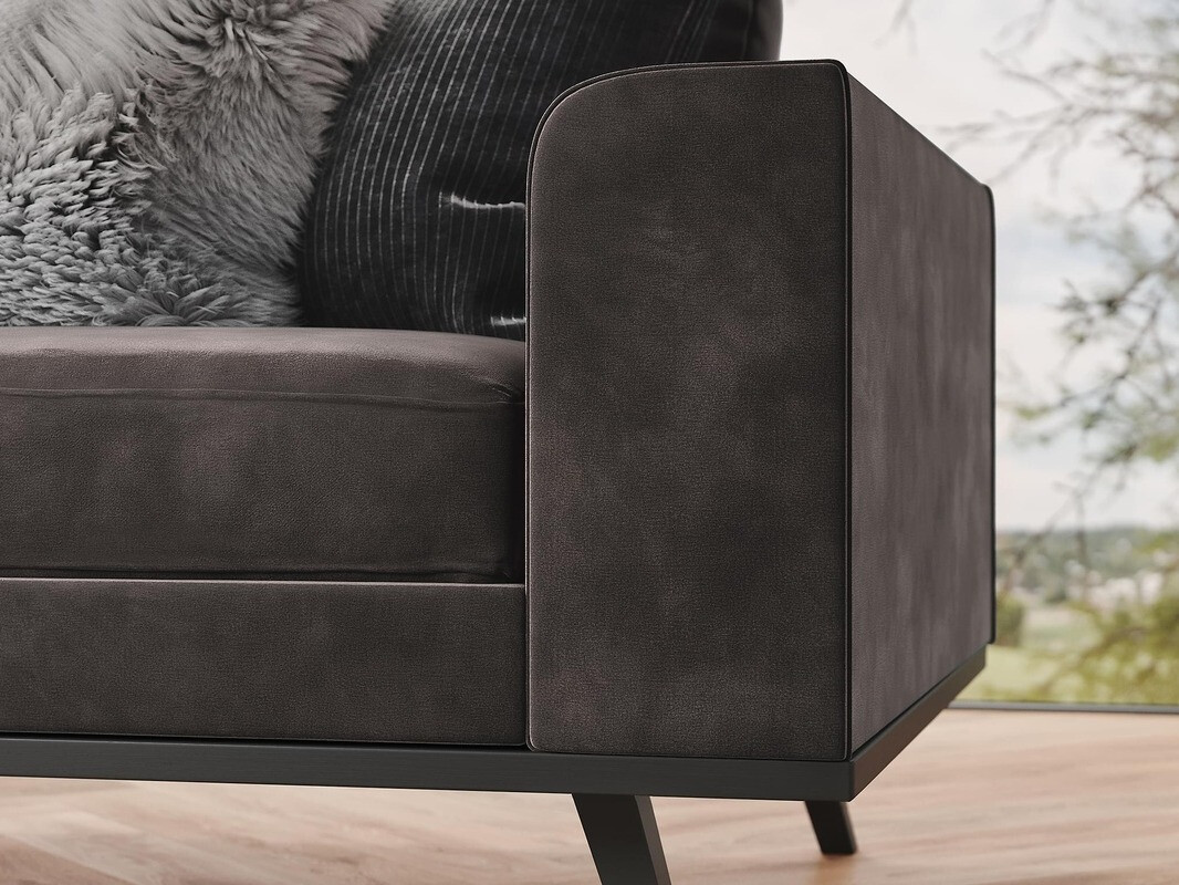 Stūra dīvāns Floromo 107 (Monolith 95)