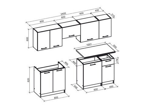 Кухонный гарнитур Houston 856 (Белый + Сонома Дуб)