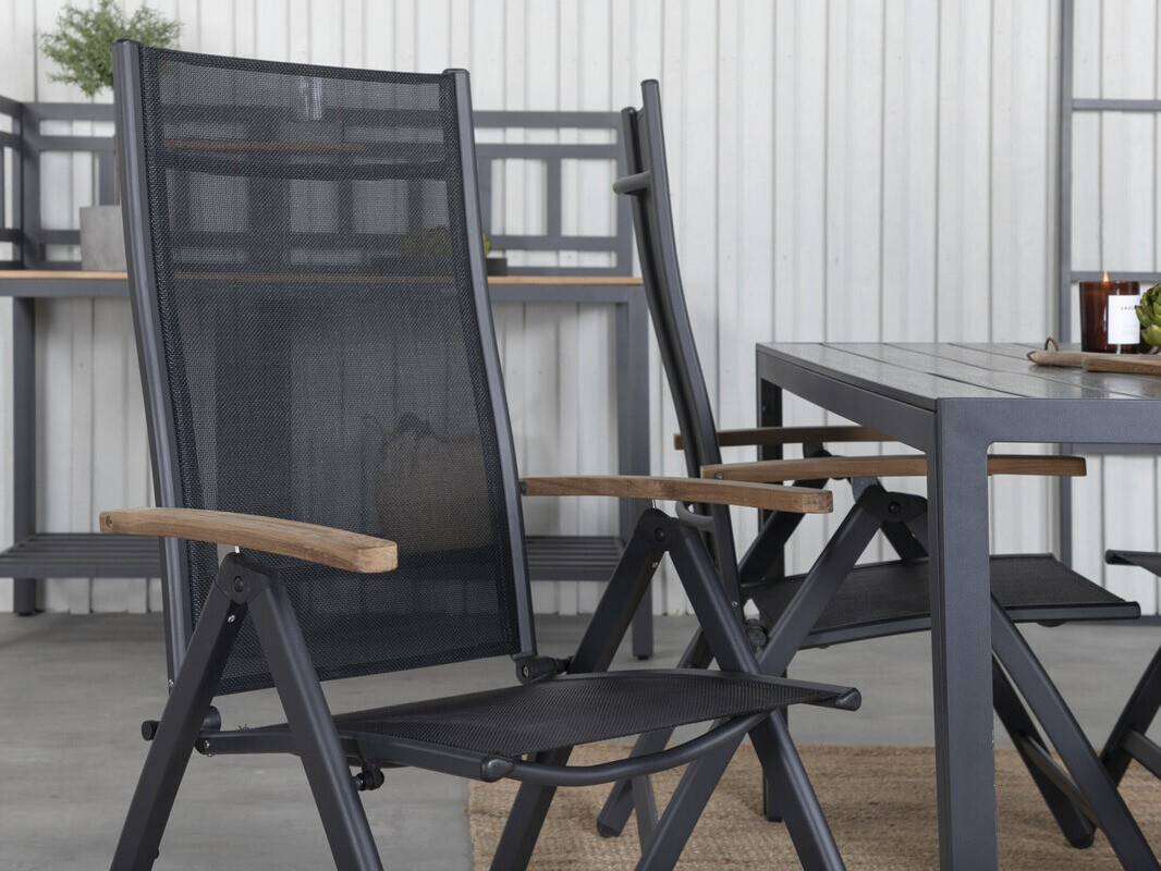 Садовый стул Dallas 2848 (Чёрный + Коричневый)