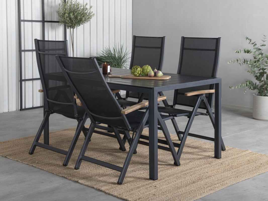 Садовый стул Dallas 2848 (Чёрный + Коричневый)