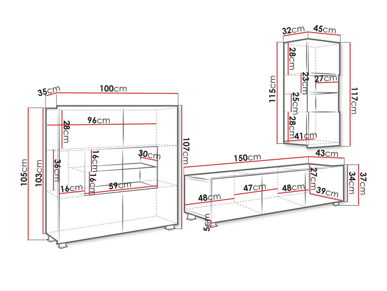 Viesistabas komplekts Tivdalu 111 (Balts + Glancēts balts)