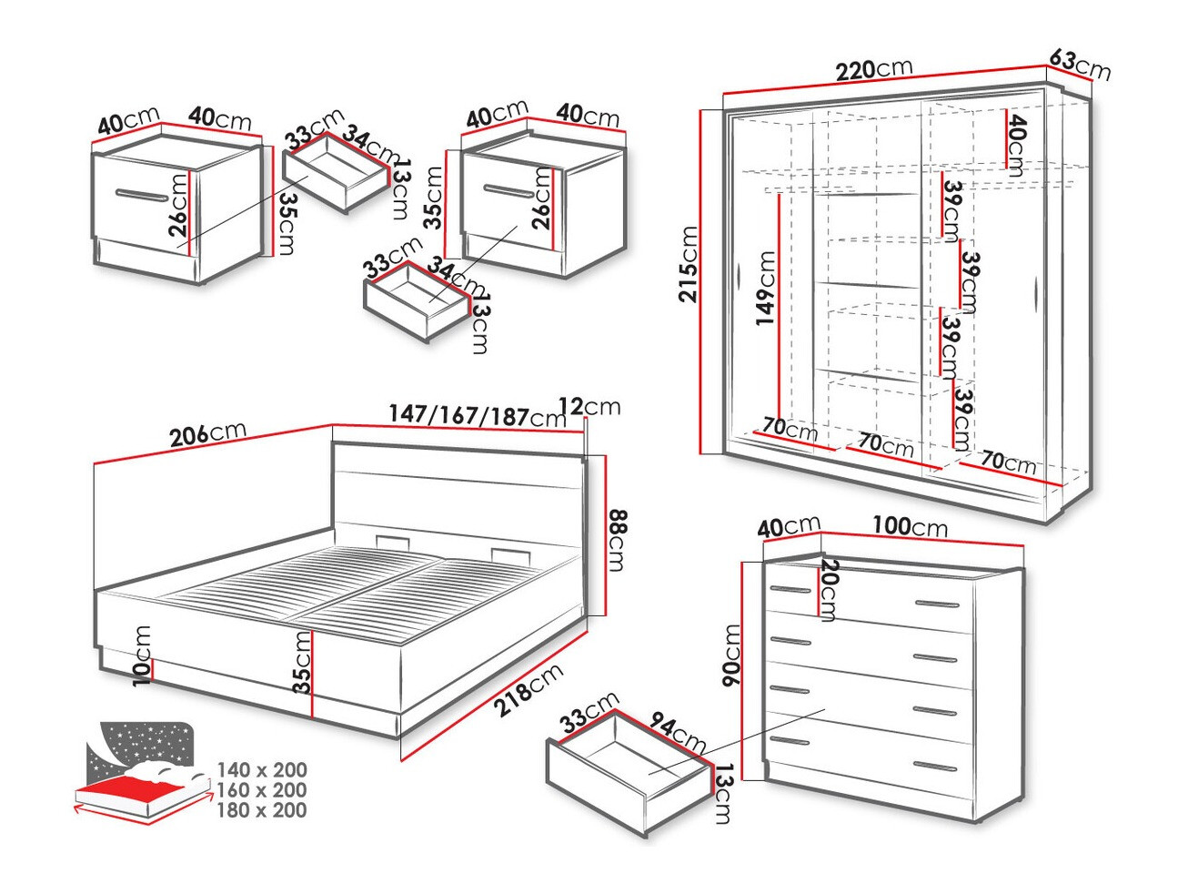 Спальный гарнитур Livsori 110
