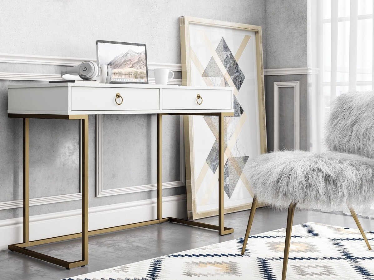 Rakstāmgalds CosmoLiving by Cosmopolitan Fersale 100 (Balts + Zelta)
