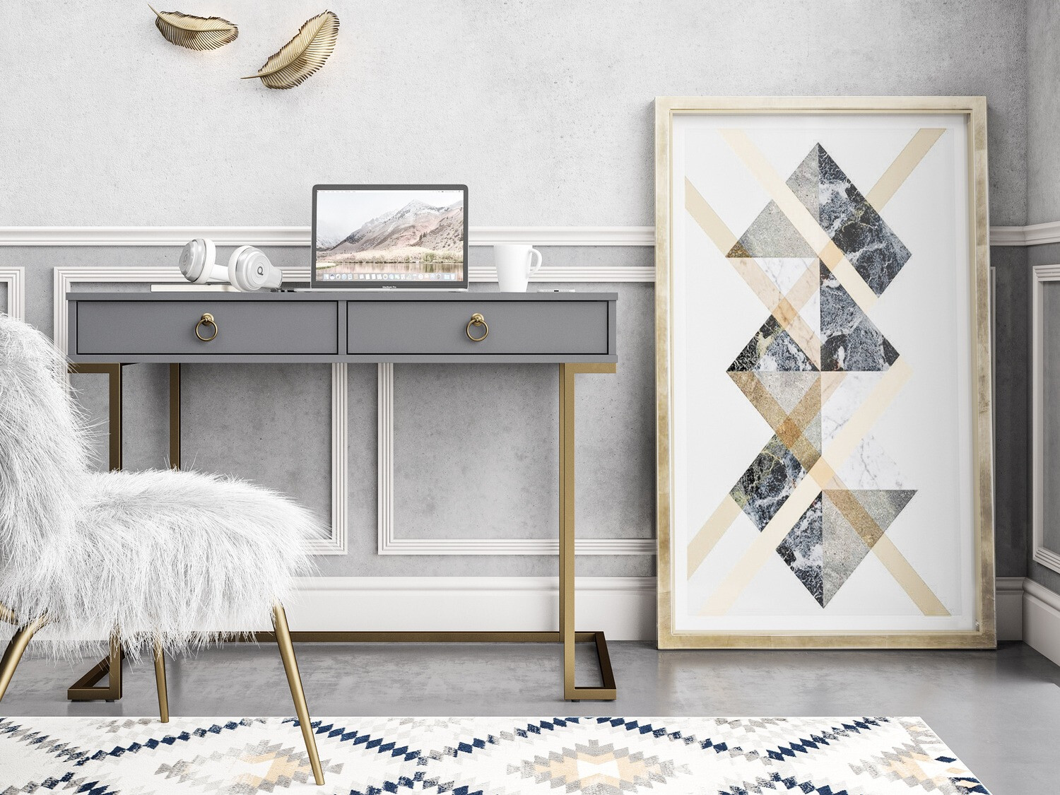 Rakstāmgalds CosmoLiving by Cosmopolitan Fersale 100 (Grafīts + Zelta)