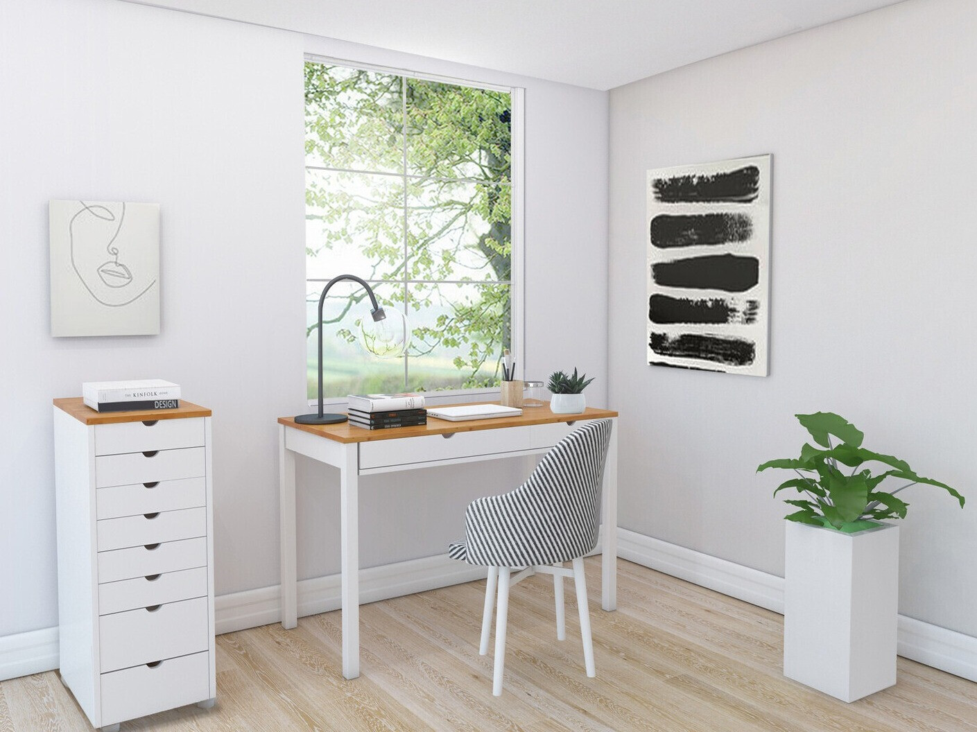 Rakstāmgalds Denton 136 (Balts + Gaišs koks)