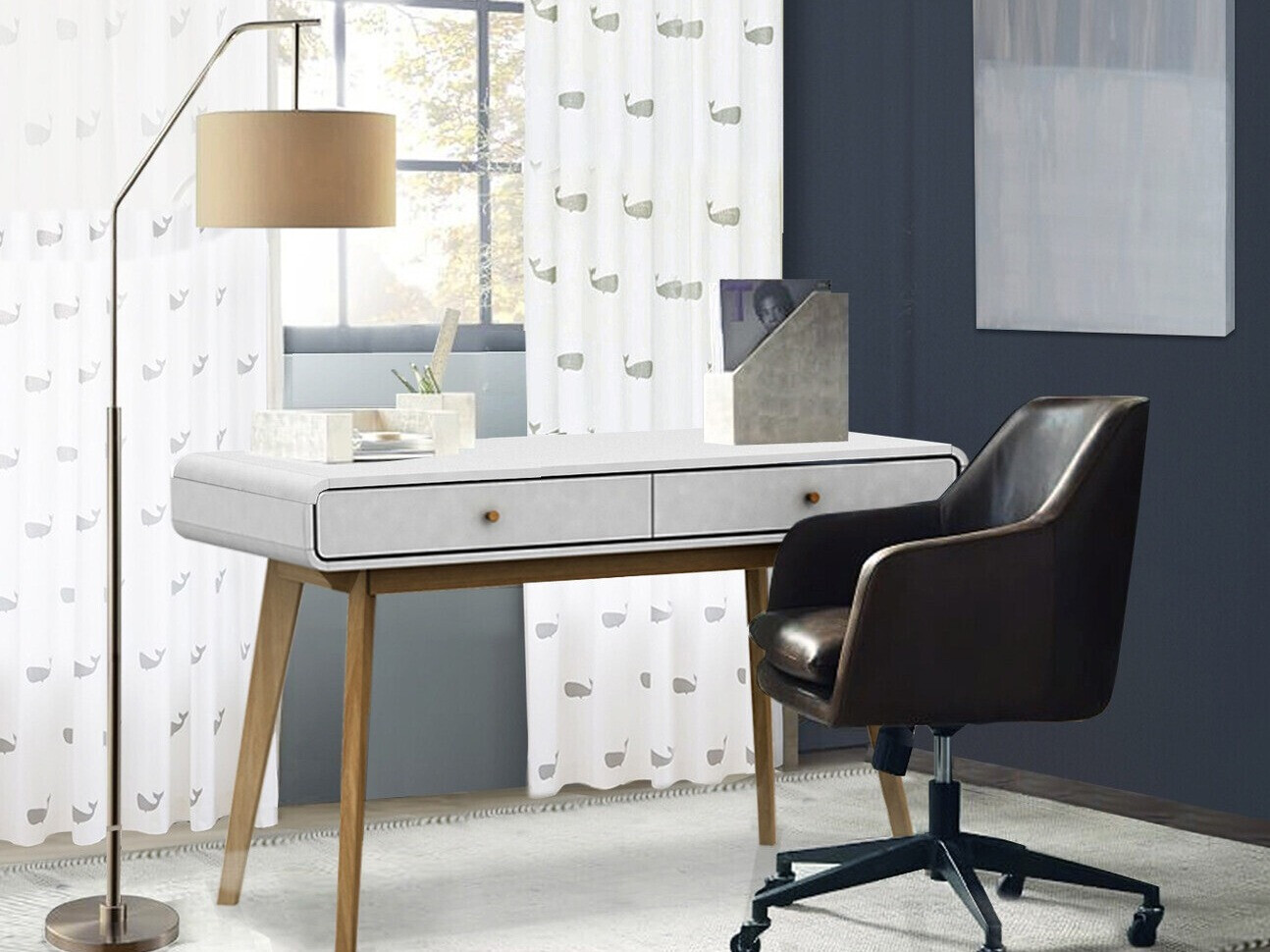 Rakstāmgalds Elbtena 108 (Balts + Ozols)