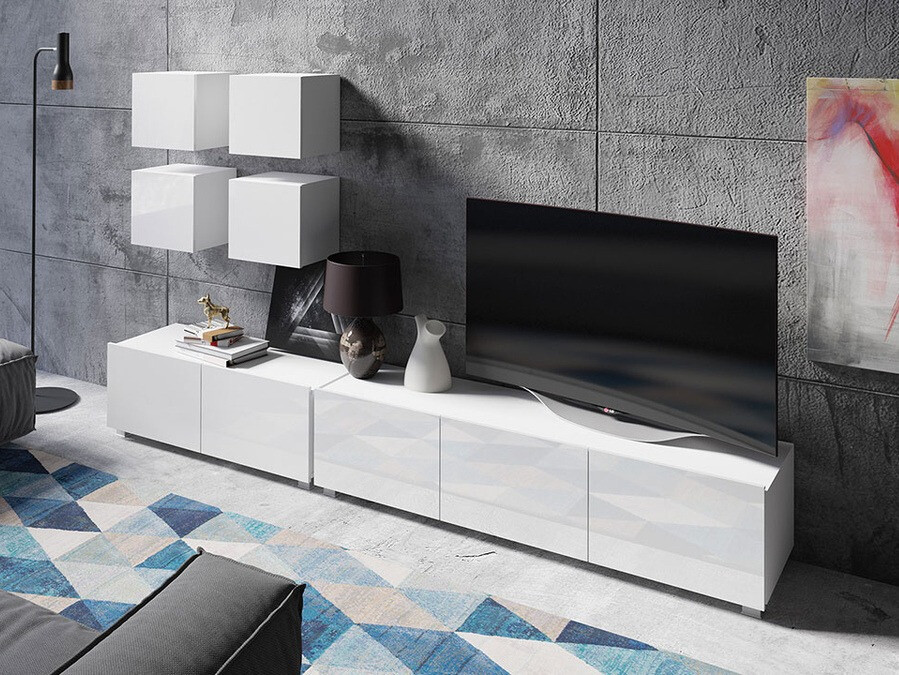 Набор для гостиной Tivdalu 132 (Белый + Глянцевый белый)