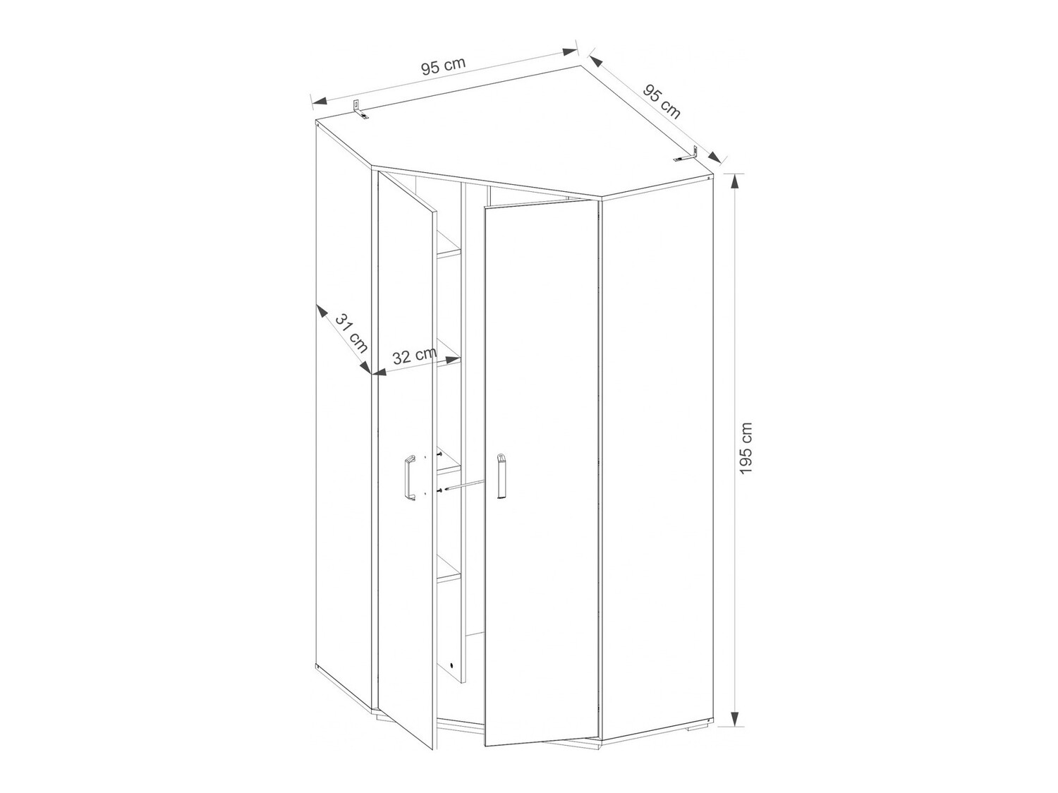 Stūra skapis Orlveno 119