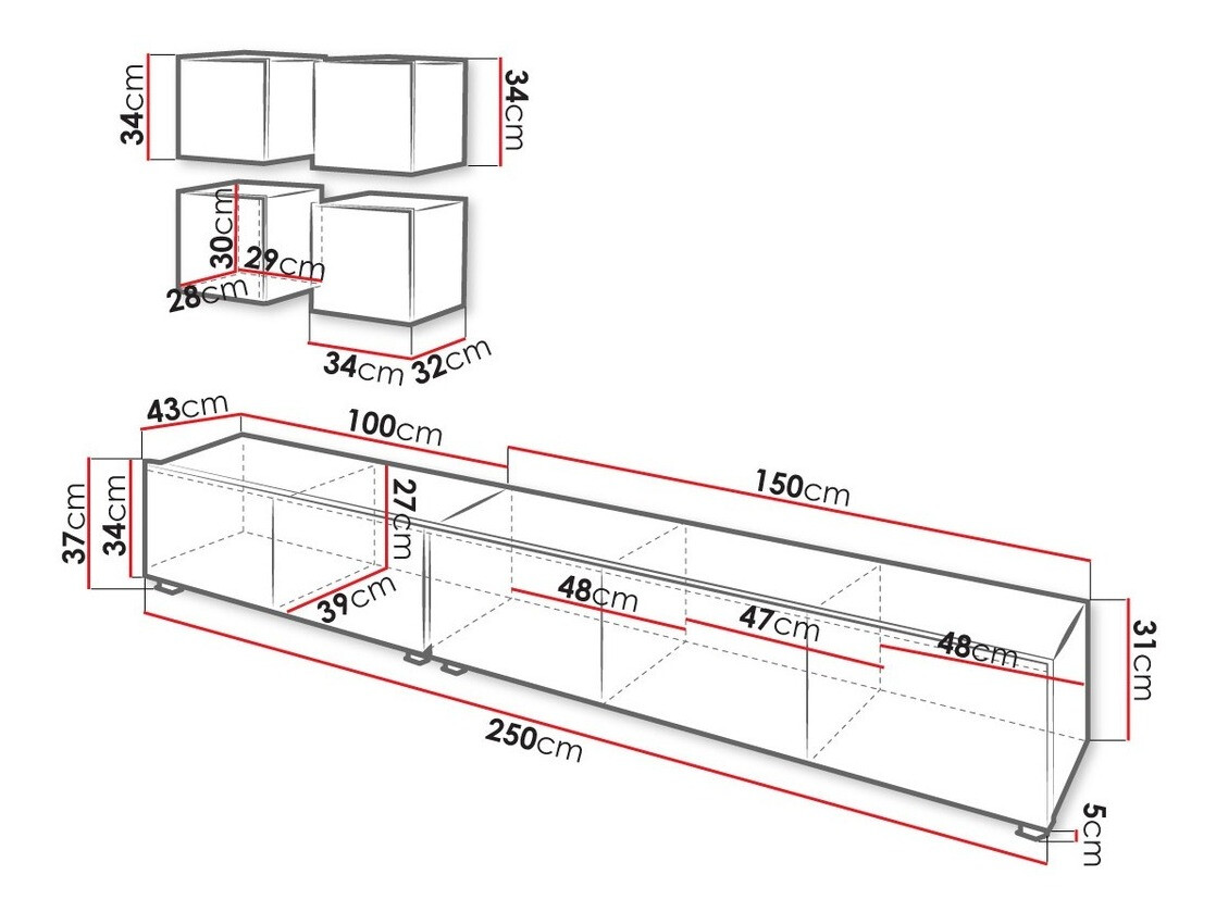 Viesistabas komplekts Tivdalu 132 (Melns + Glancēts melns)