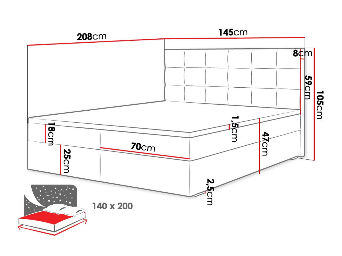 Kontinentālā gulta Memphis 115 (Rico 01)