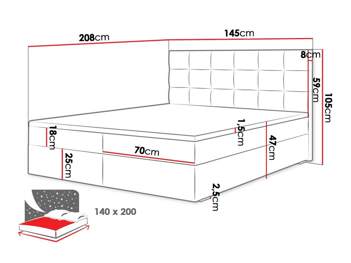 Континентальная кровать Memphis 115 (Rico 20)