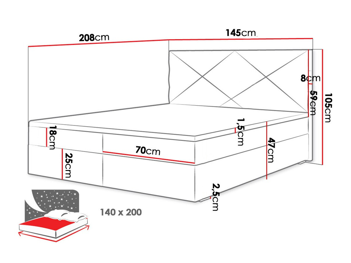 Kontinentālā gulta Memphis 117 (Rico 01)