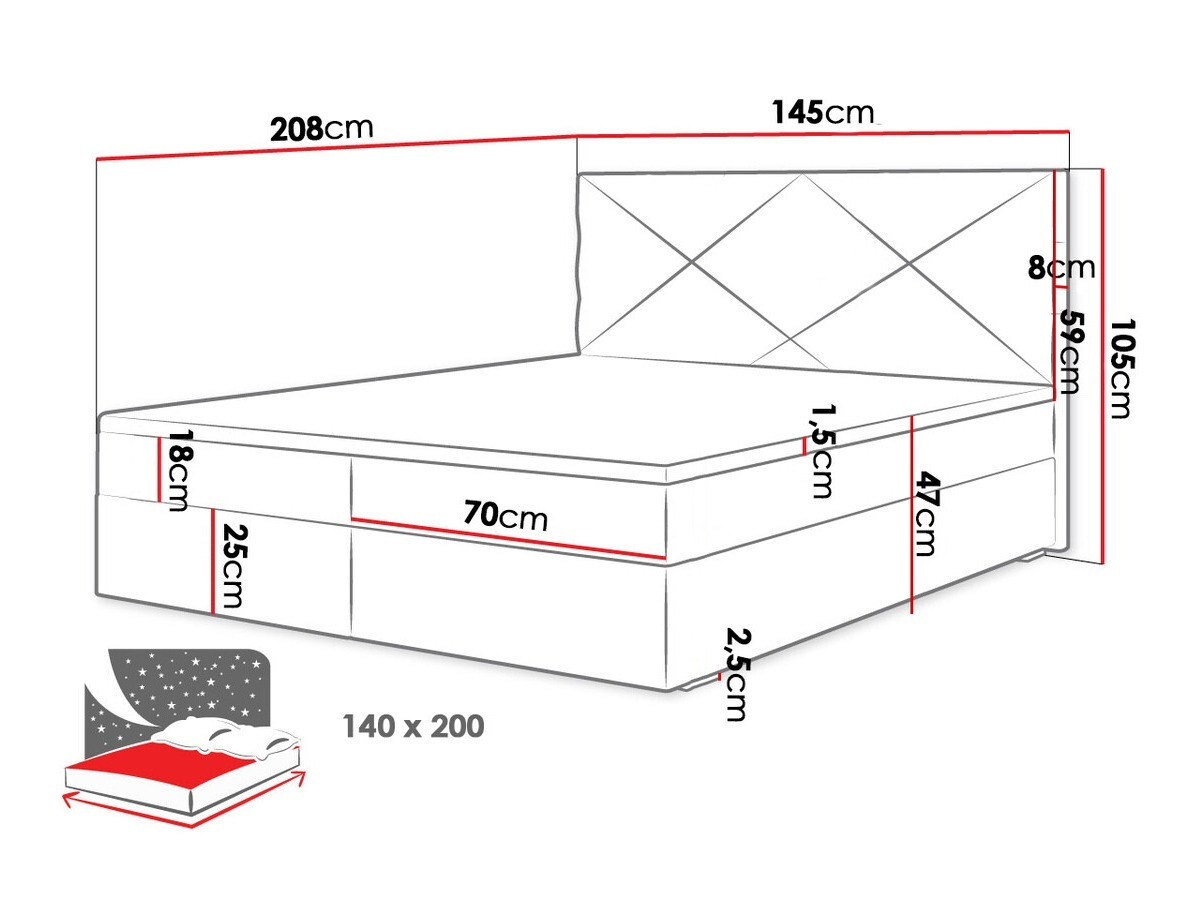 Kontinentālā gulta Memphis 117 (Rico 19)