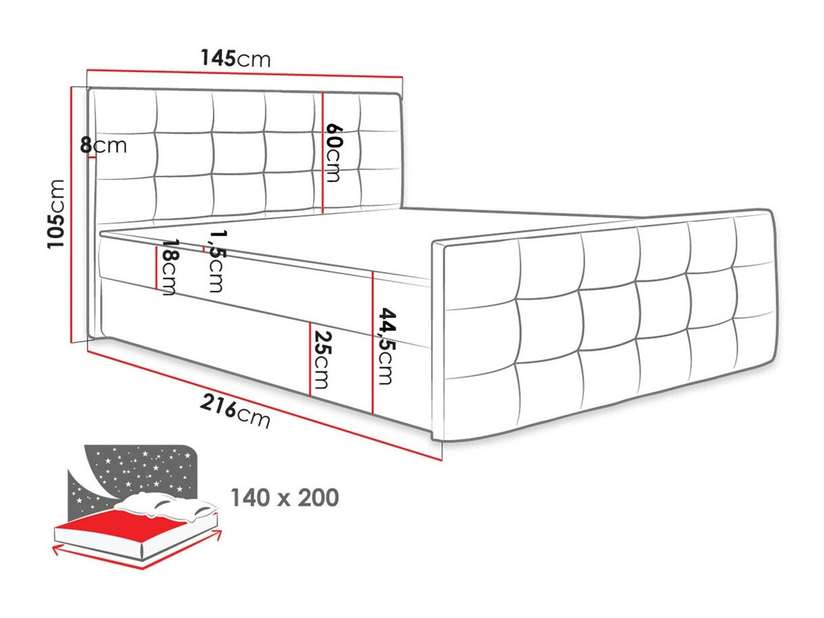 Kontinentālā gulta Memphis 100 (Rico 18)
