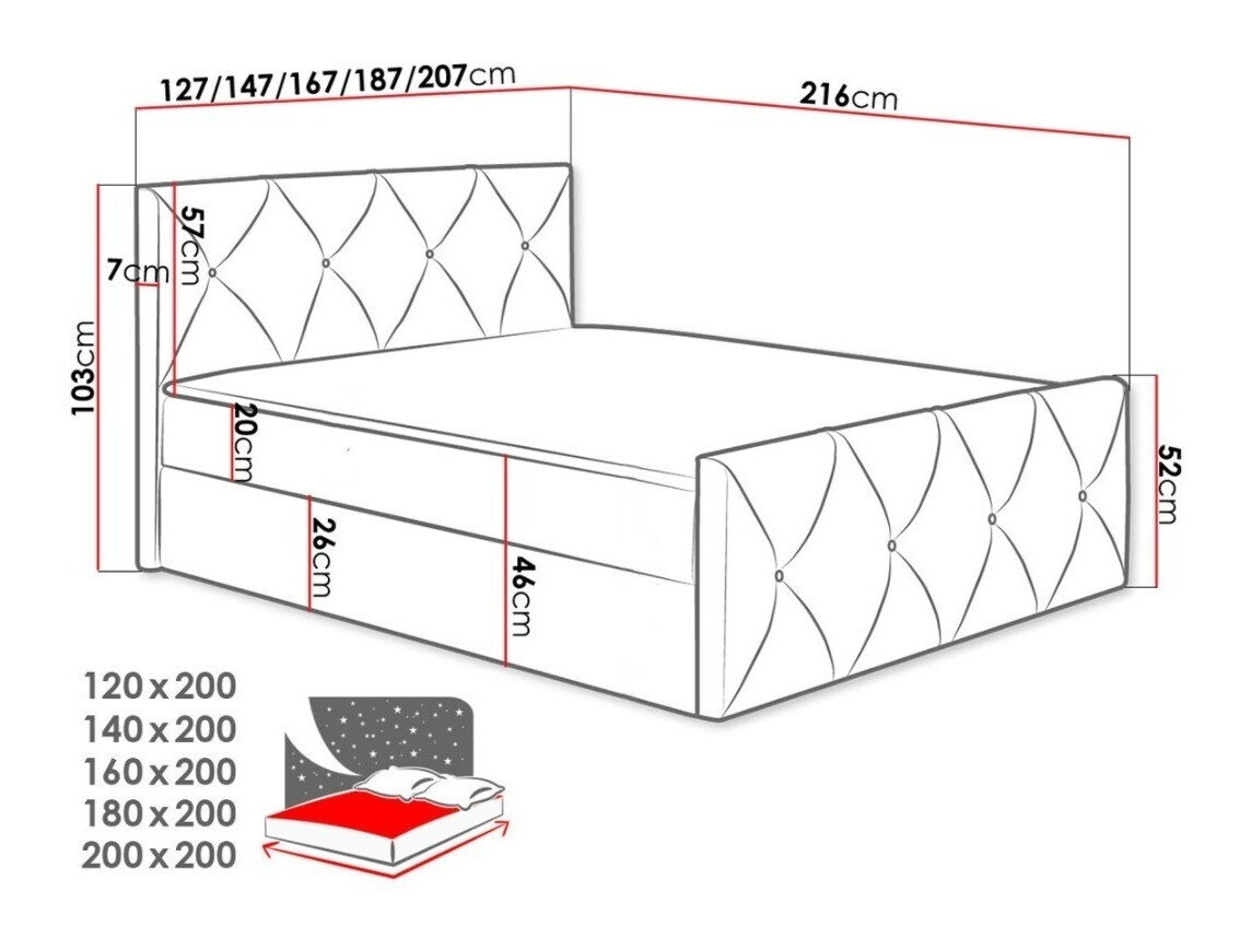 Континентальная кровать Baltimore 150 (Mono 242)