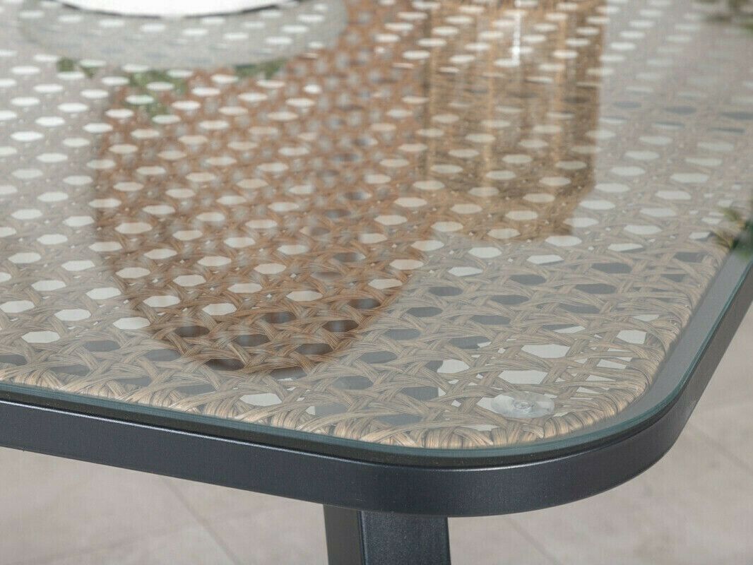 Galds un krēslu komplekts Dallas 2477 (Gaiši brūns + Melns)