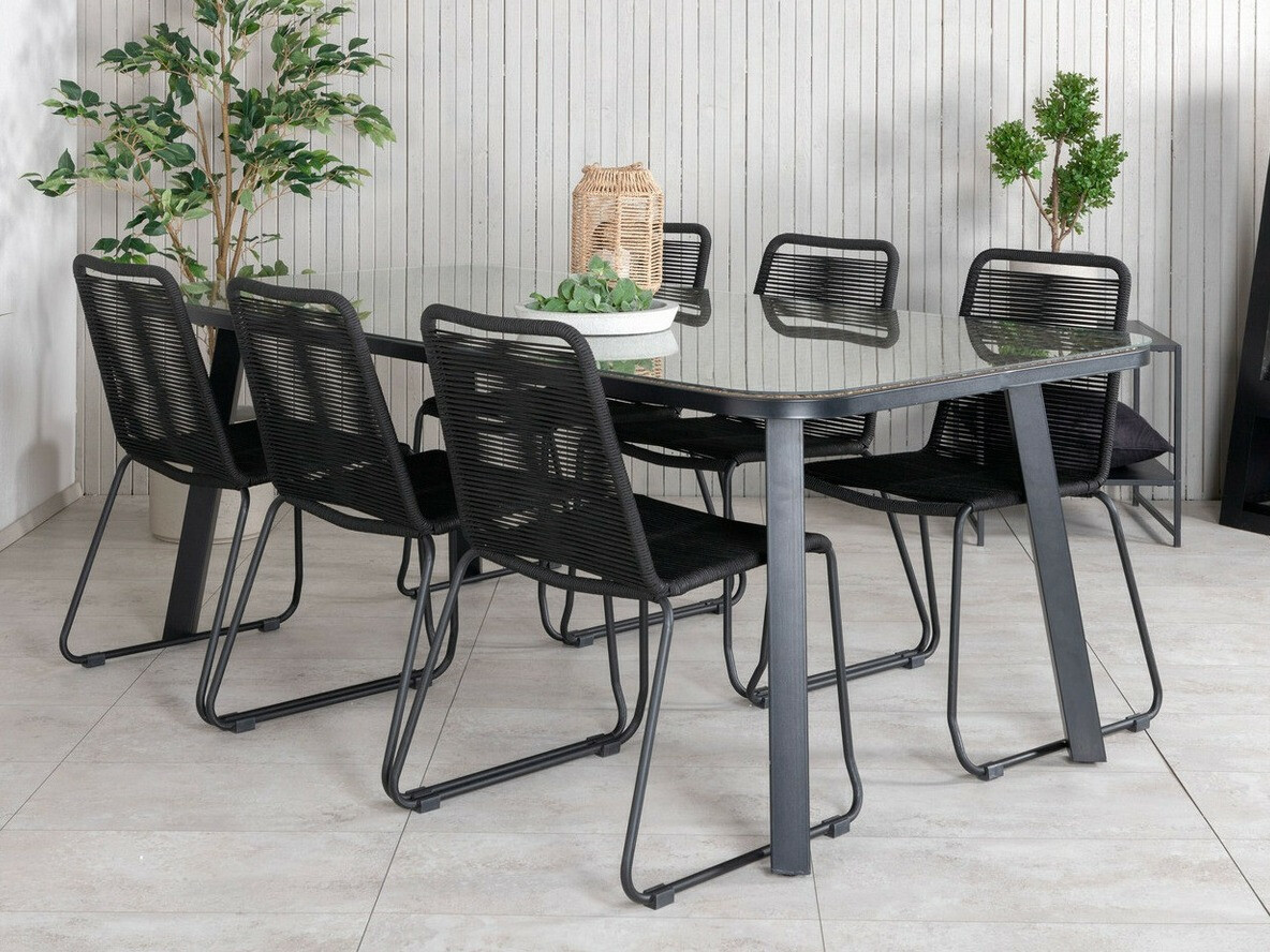 Galds un krēslu komplekts Dallas 2477 (Melns)