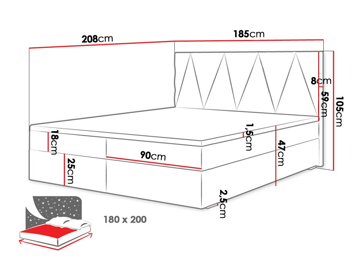 Kontinentālā gulta Memphis 116 (Rico 01)