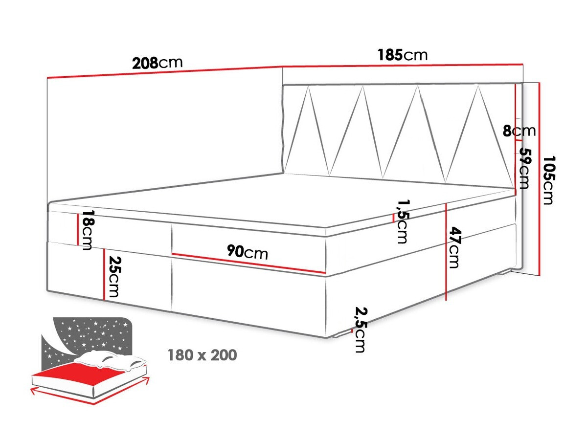 Kontinentālā gulta Memphis 116 (Rico 13)