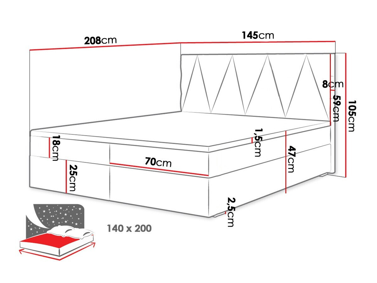 Kontinentālā gulta Memphis 116 (Rico 18)
