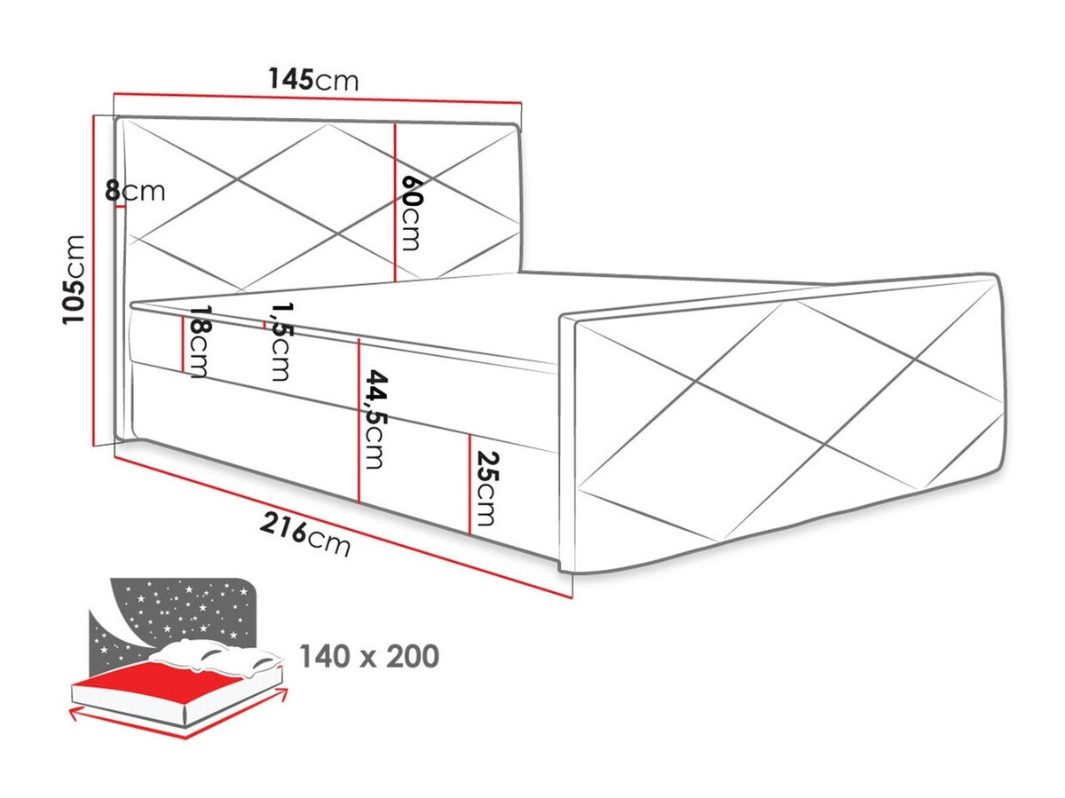 Kontinentālā gulta Memphis 120 (Rico 20)