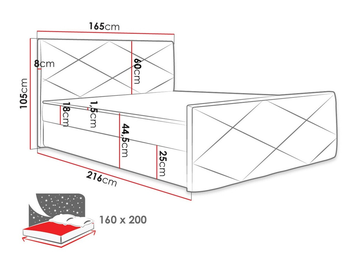 Kontinentālā gulta Memphis 120 (Rico 20)