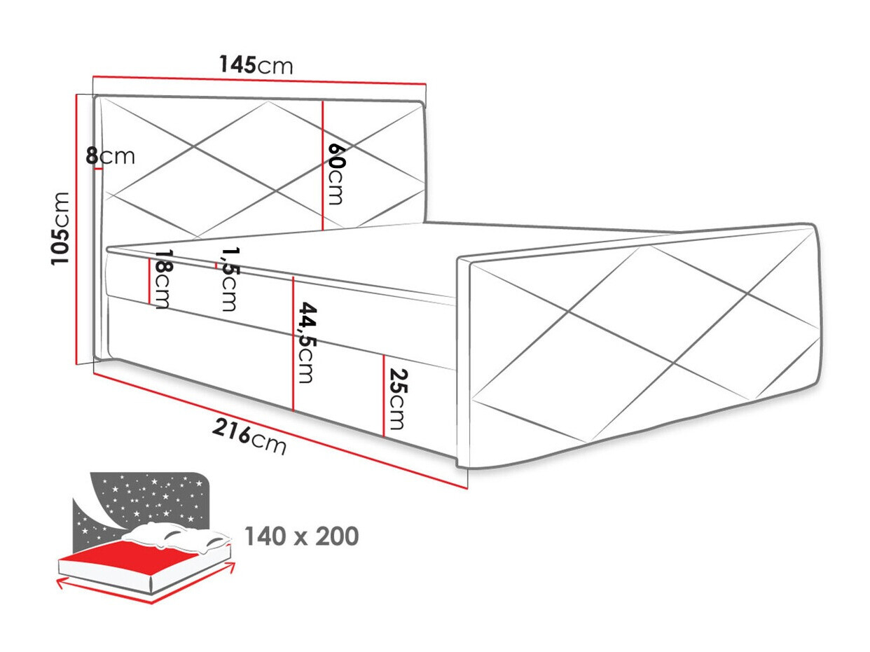 Континентальная кровать Memphis 120 (Rico 01)