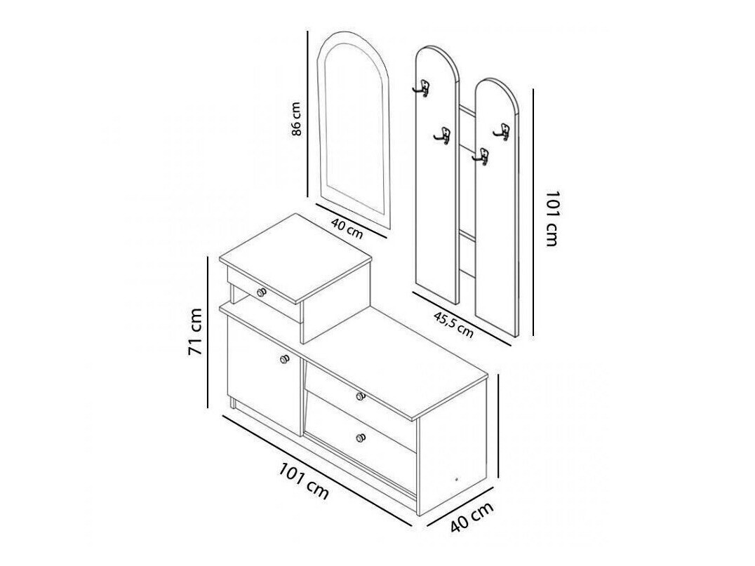 Priekšnama komplekts Murrieta 117 (Balts)