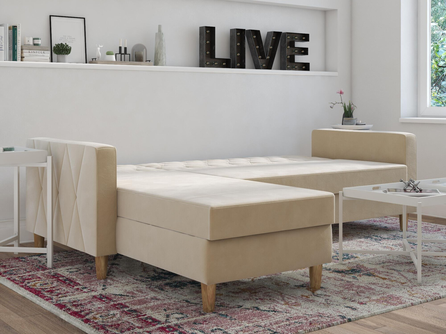 Угловой диван CosmoLiving by Cosmopolitan 104 (Крем)