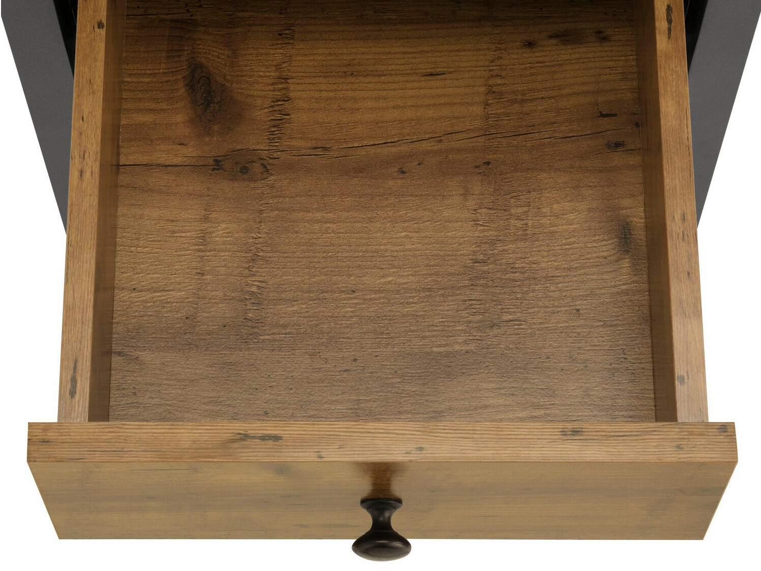 Hапольные шкафчик для ванной Larnovo 110 (Темный дуб + Чёрный)