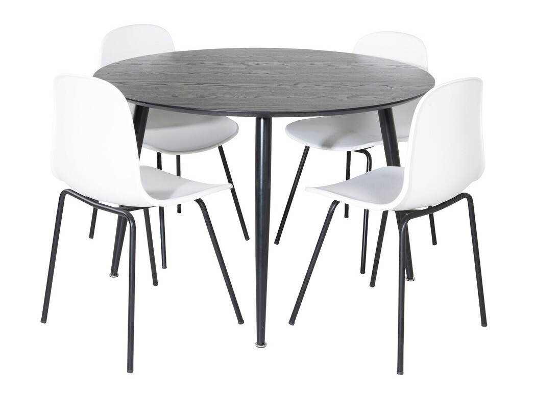 Ēdamistabas komplekts Dallas 1622 (Balts + Melns)