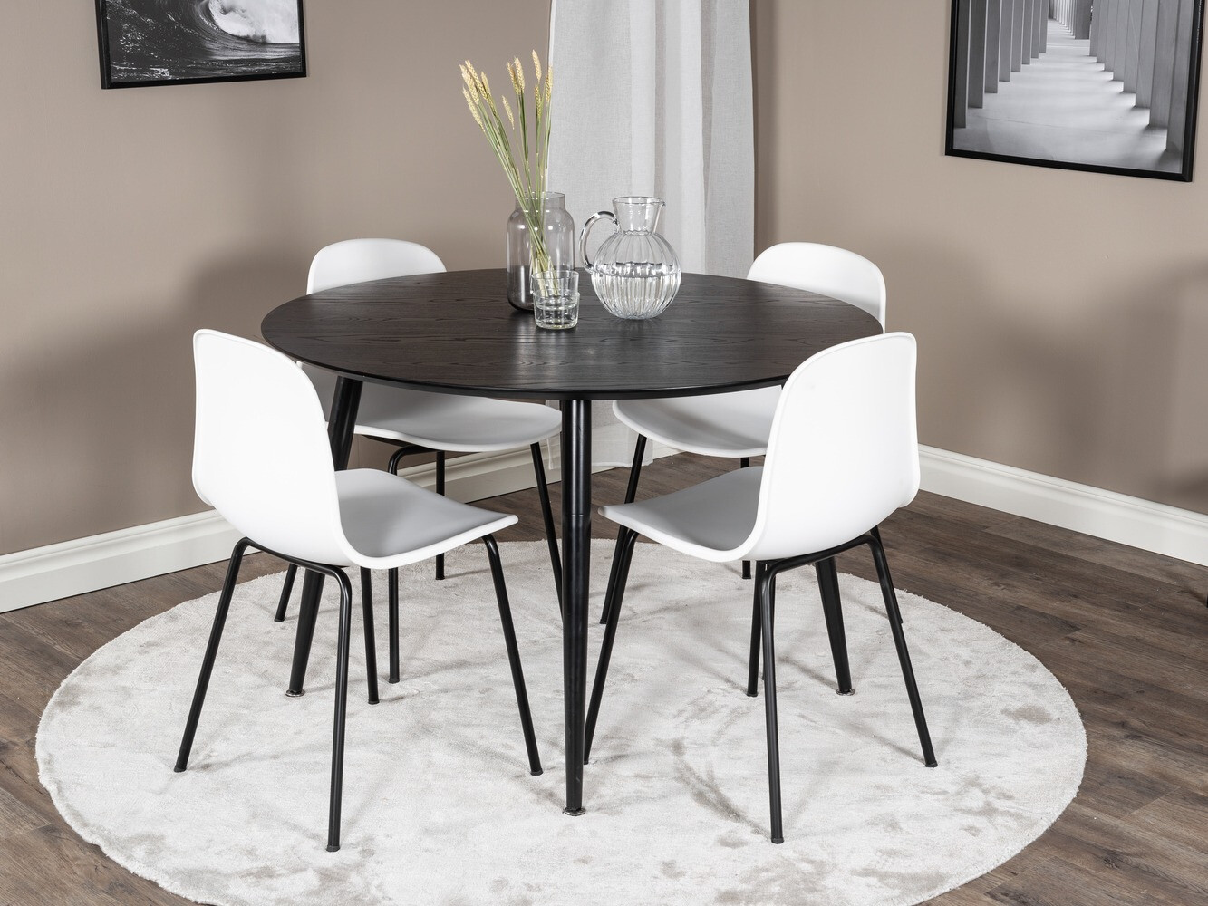 Ēdamistabas komplekts Dallas 1622 (Balts + Melns)