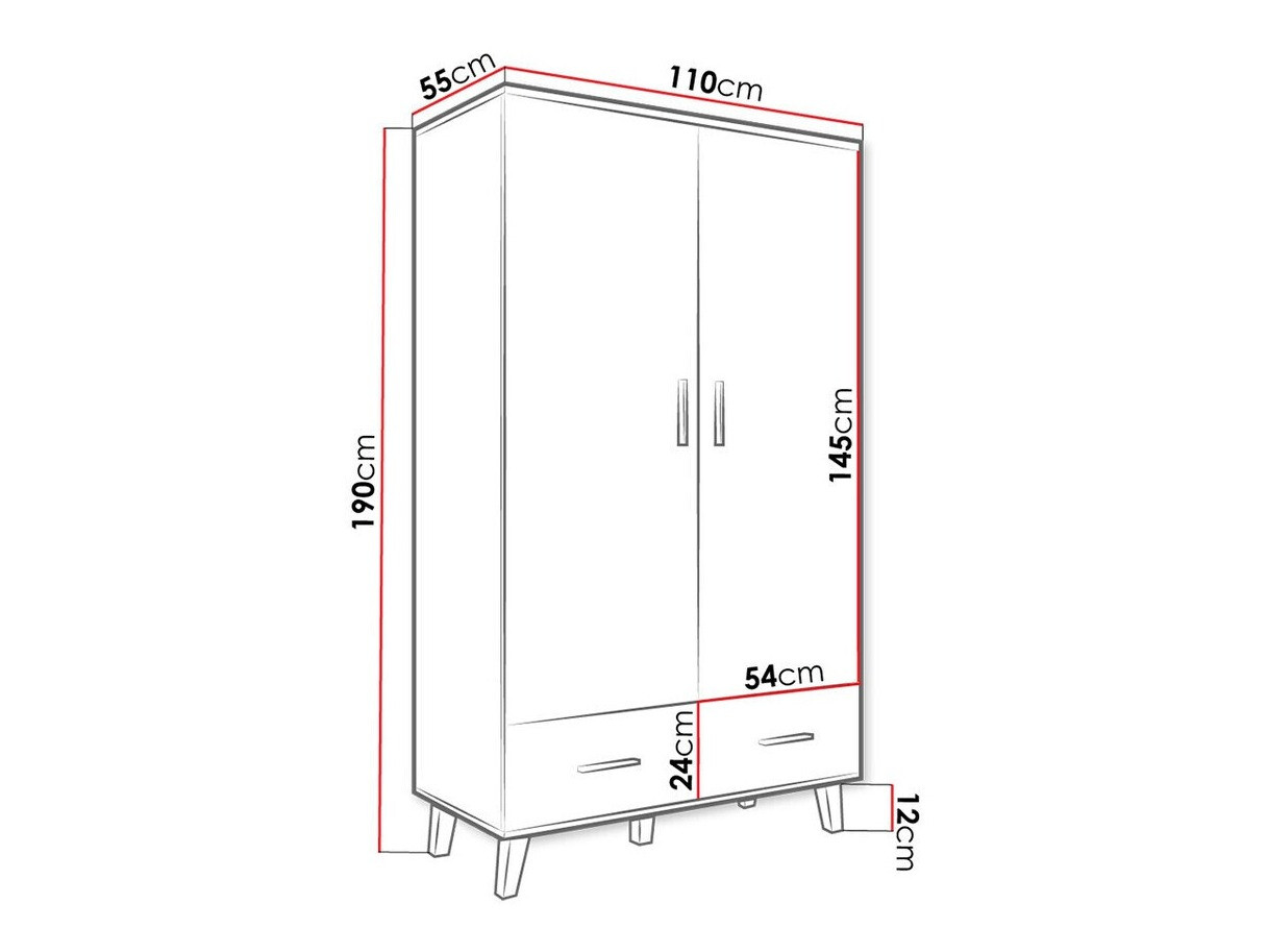 Skapis Larfloi 111 (Balts + Sonomas ozols)