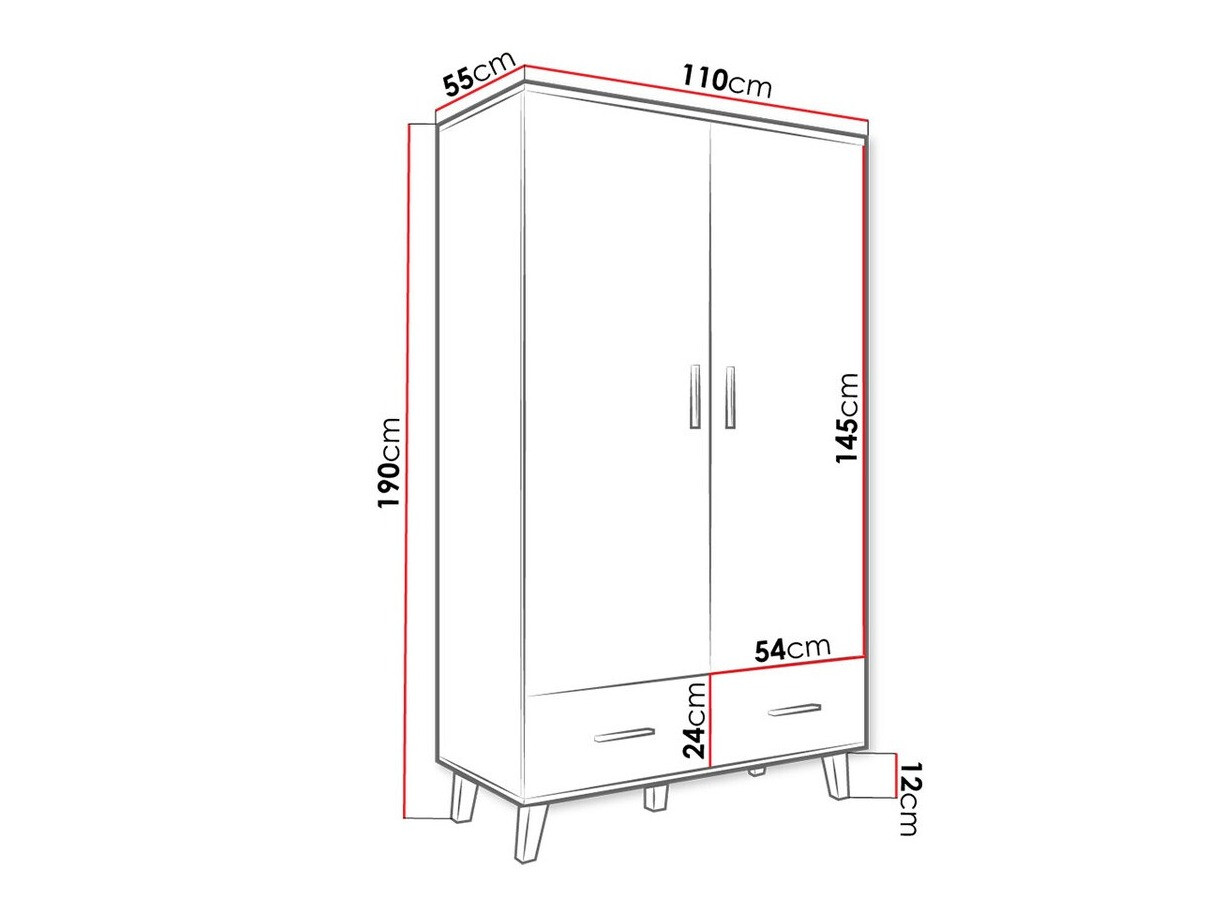 Skapis Larfloi 111 (Votan ozols + Melns)