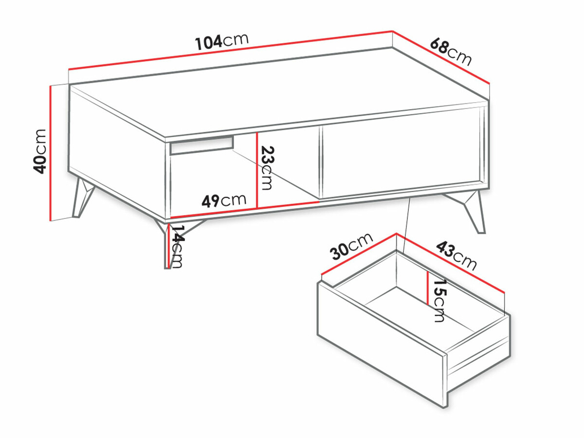 Žurnālu galdiņš Alelmo 100