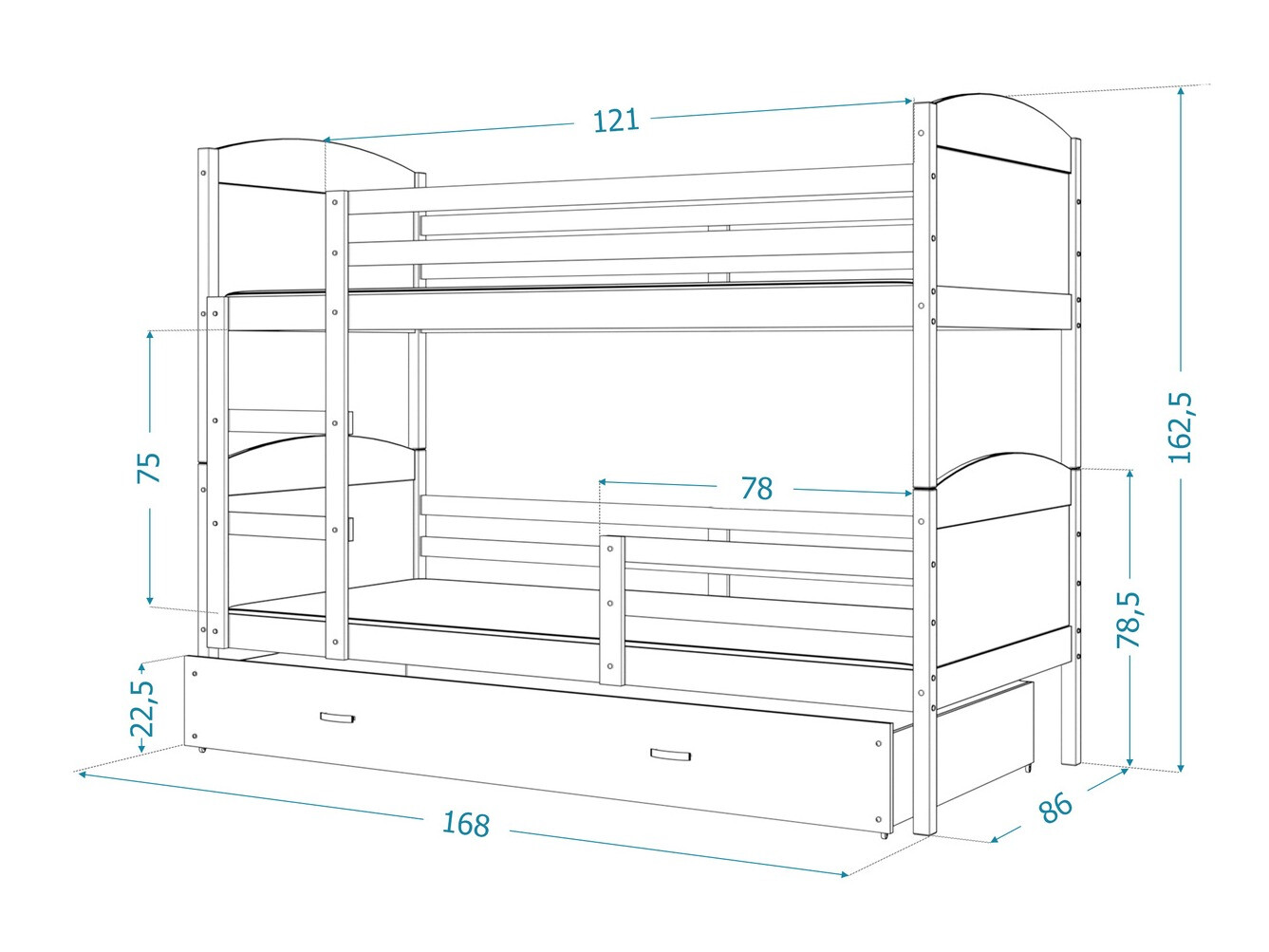 Двухъярусная кровать Aurora 101 (Сосна)
